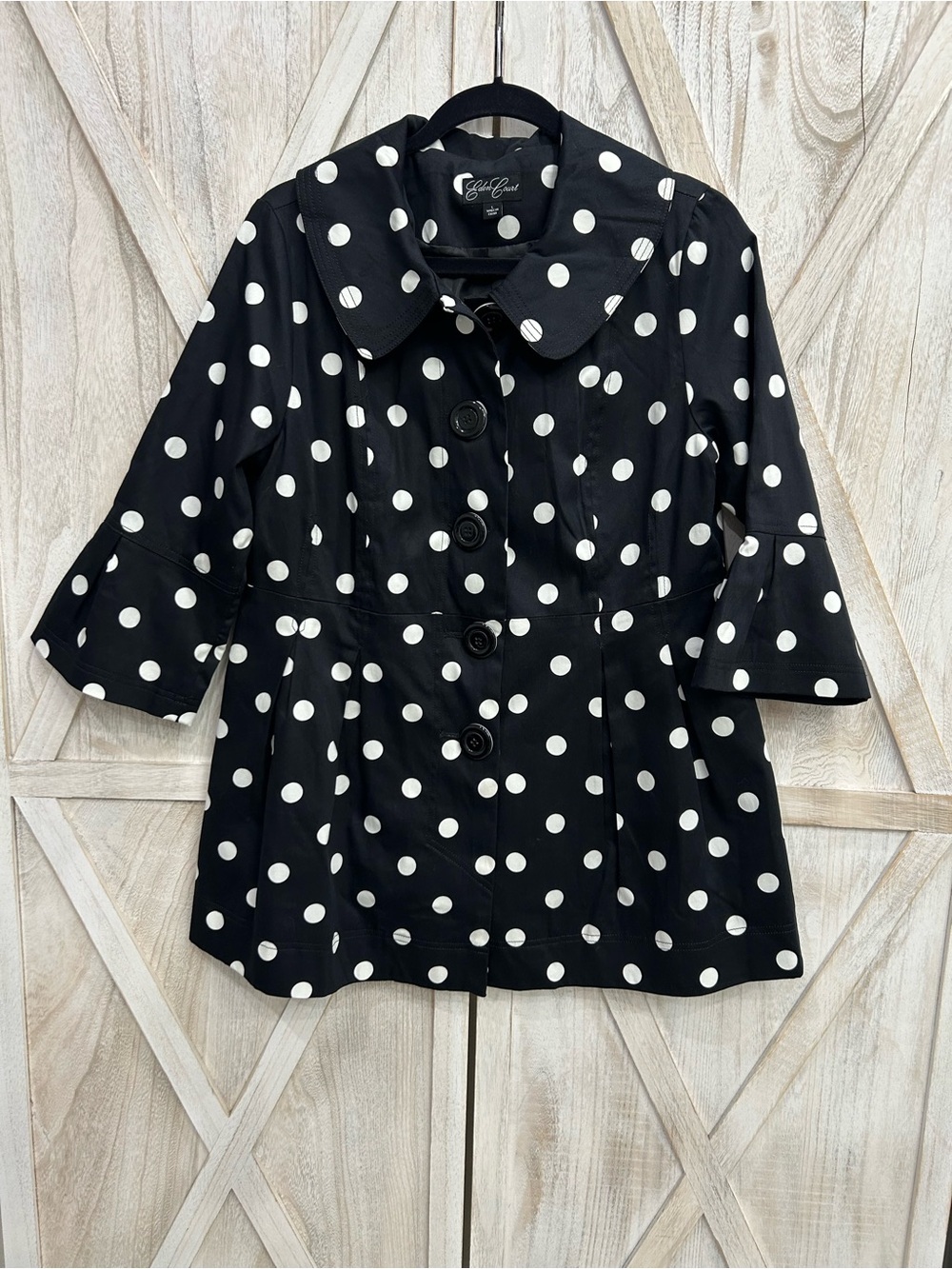 Polka Dot Black Coat by Eden Court